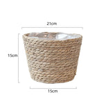 paniers tissés paille rustique boho chic intérieur extérieur stockage fleurs verte naturel