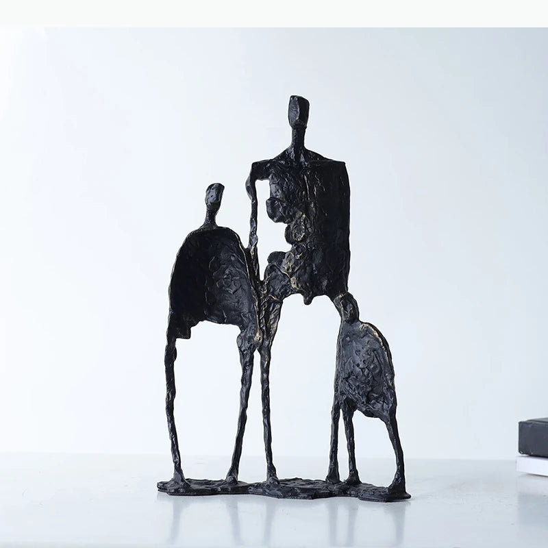 sculpture moderne abstraite bronze noir décoration intérieure contemporain ornement chambre