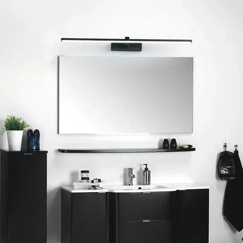 miroir moderne appliques murales led noir blanc éclairage salle bain minimaliste