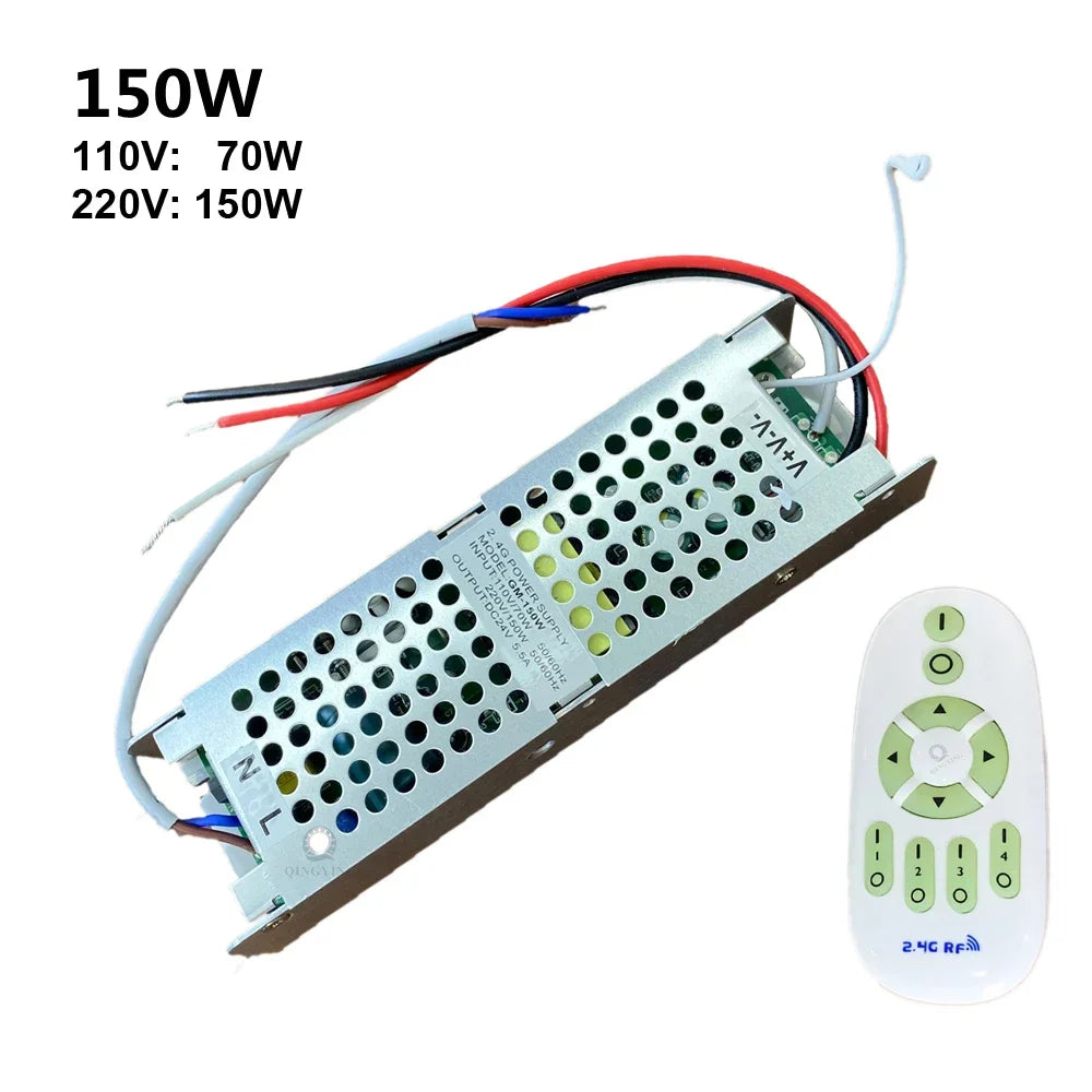 contrôleur led 24v 2.4g remote 110v 220v transformateur éclairage moderne 150w 2ans garantie