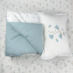 ensemble literie enfant literie bébé blanc rose bleu motifs floraux doux coton