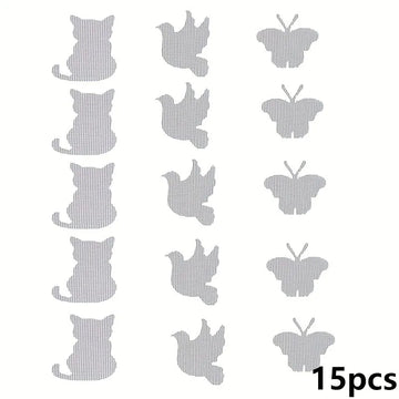 patchs réparation moustiquaire adhésifs formes animales chat oiseau décorative facile pose semi transparent