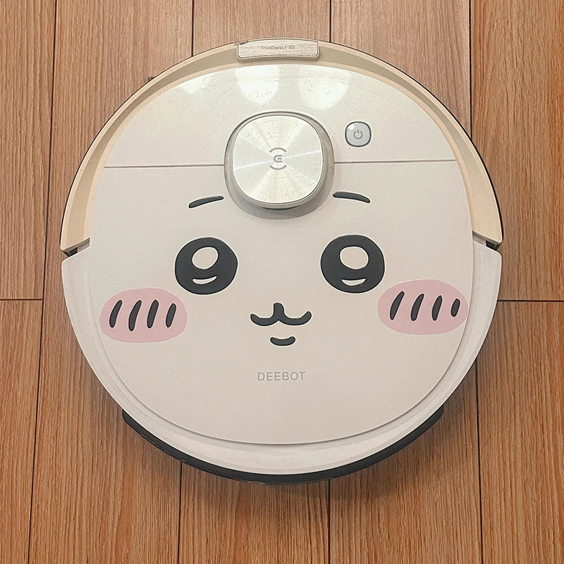 autocollants émoticônes mignons blancs climatiseur aspirateur robot toilette 20x10cm cartoonaufs grandesyeuxnarinesrosesourire
