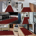 tapis rayé moderne gris rouge marron antidérapant polyester PVC salon cuisine chambreextérieurôtel