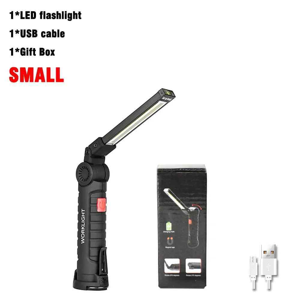 lampe travail multifonction rechargeable usb modes lumière blanche rouge jaune sécurité