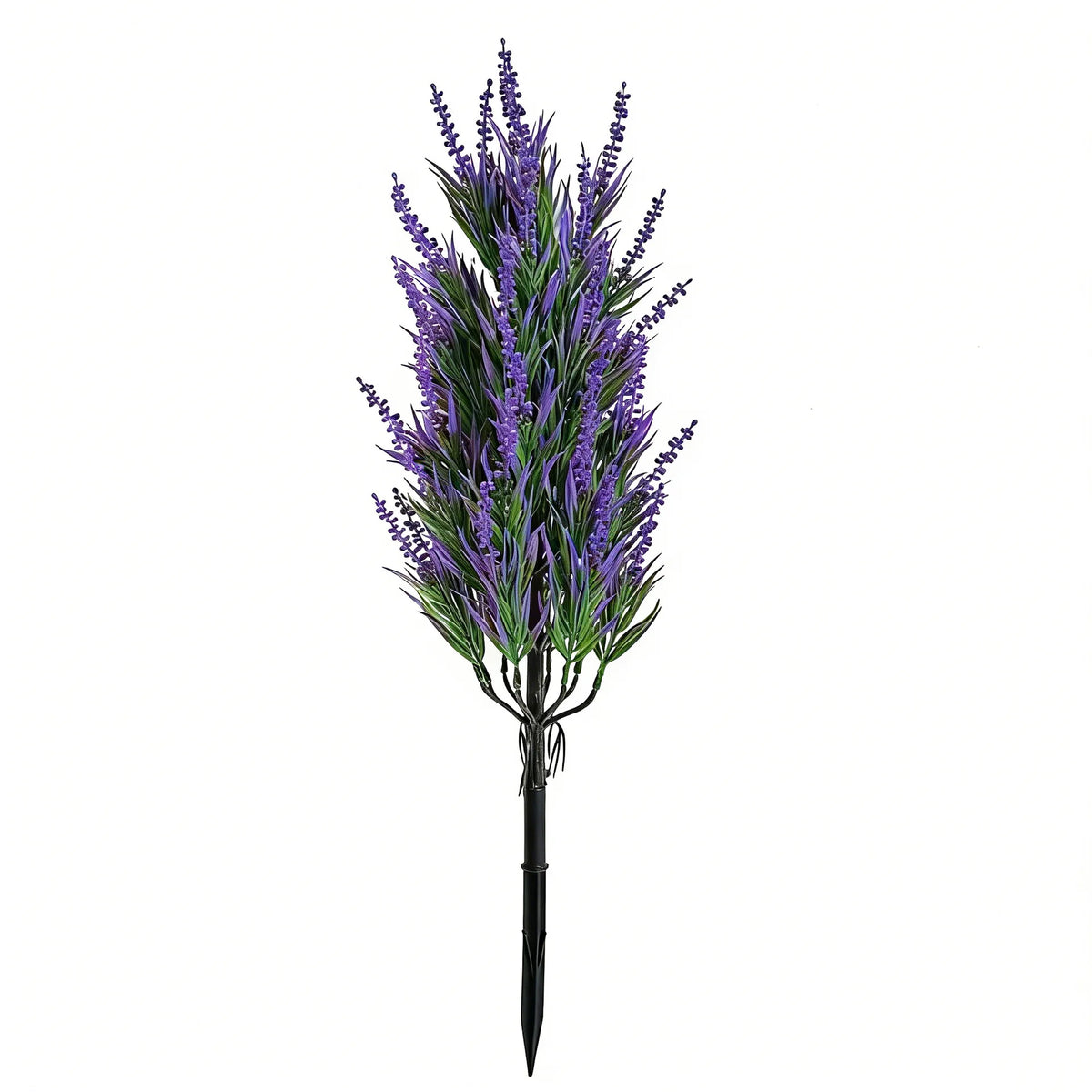 décoration extérieure buissons lavande artificiels violet feuilles vertes pots noirs rustic