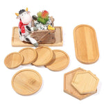 assiettes support plantes bois naturel moderne rustique motifs plantes blanc