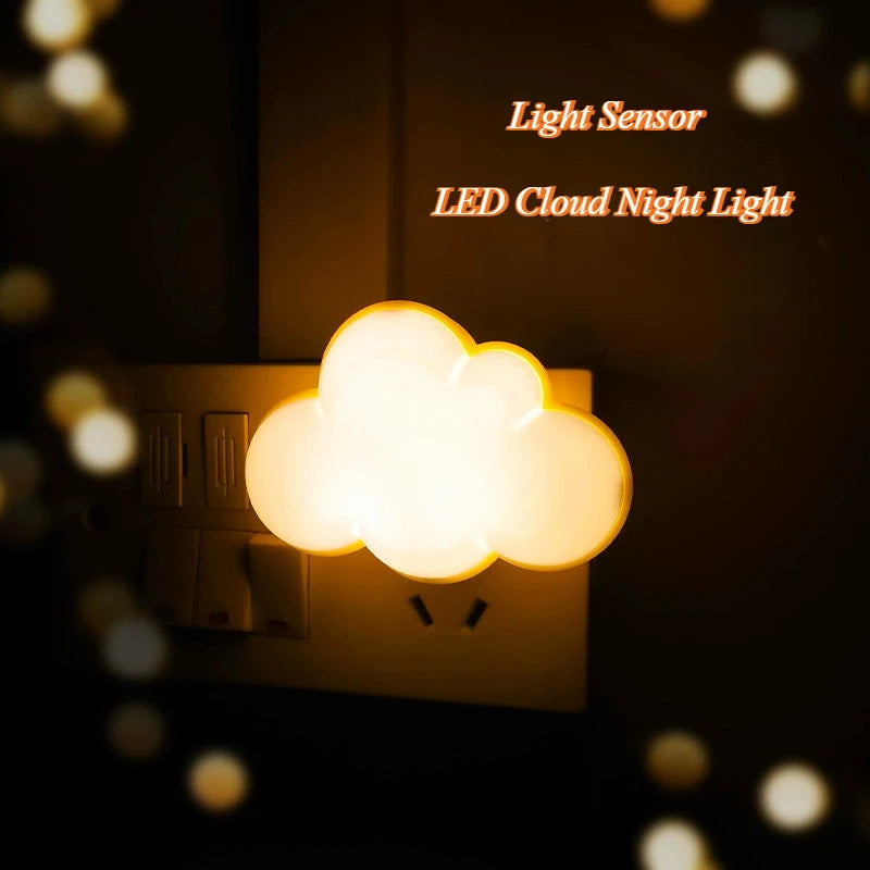 veilleuse led nuage blanc jaune moderne enfant capteur mouvement prise murale interrupteur chambre nuit