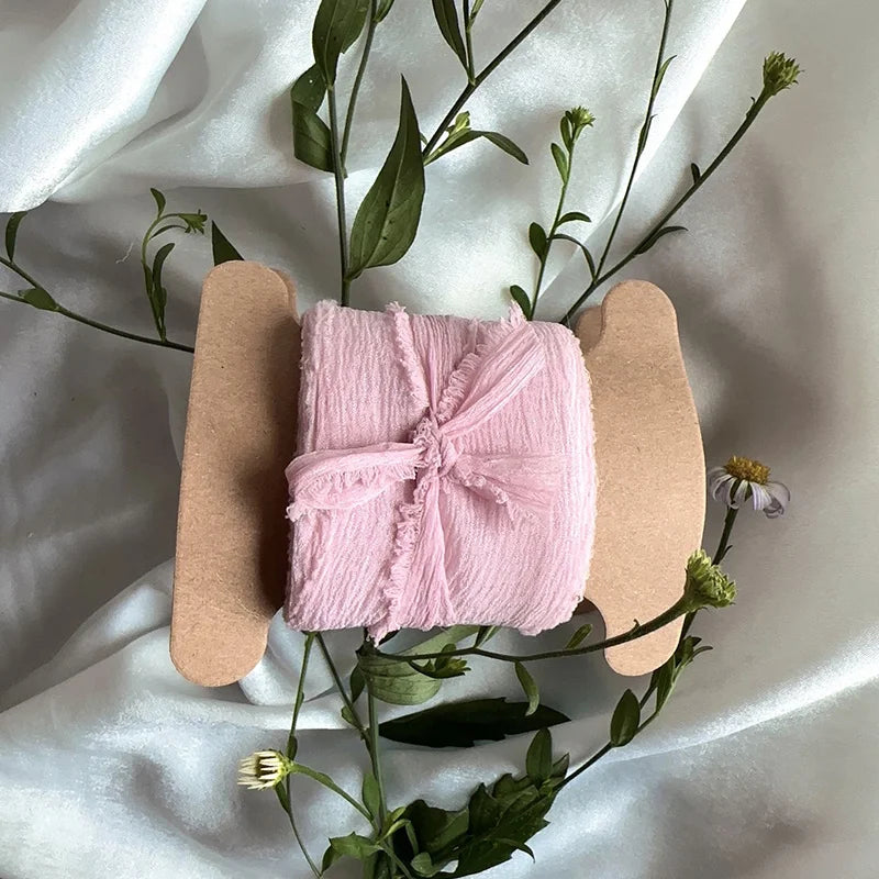 rubans coton blanc rose clair beige vert clair gris violet texture ondulée simple délicat
