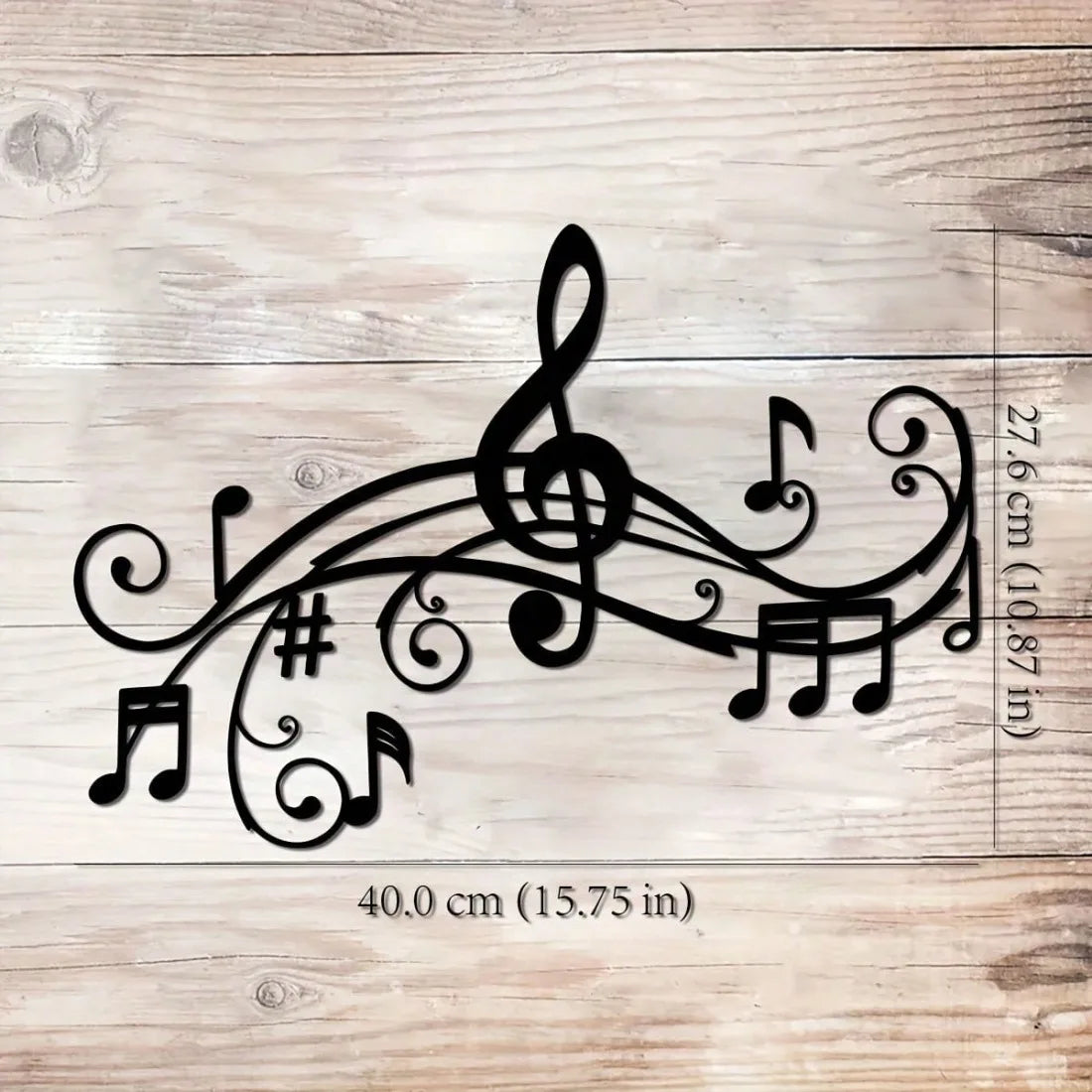 décoration murale notes musicales stylisées motif floral noir adhésif moderne artisanalintérieurextérieur