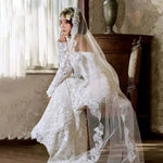 voile mariée blanc dentelle polyester classique translucide 1.5m 2.5 3m