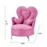 meubles miniatures salon rose velours cœurs romantique girly miroir coffre bijoux coussins figurines