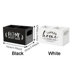 boîte rangement bois minimaliste noir blanc imprimé sweet poignées télécommandes régulateurs