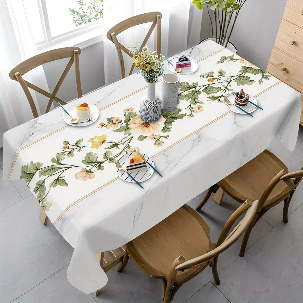 nappe imperméable polyester fleur blanche verte classique maison extérieur mariage festivité