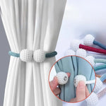 rubans rideau pompons élégants moderne adhésifs bleu blanc rose violet