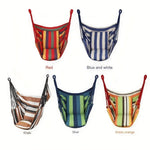 hamac suspendu moderne bleu blanc rouge khaki vert rayures horizontales confortable oreillerextérieur