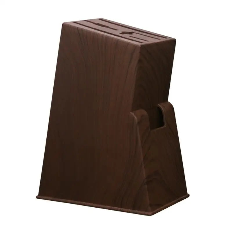 bloc couteaux marron foncé bois naturel grain visible moderne minimaliste couteau table couteau cuisine