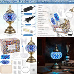 kit diy lampe turque mosaïque verre bleu blanc doré étoile losange transparent artisanal