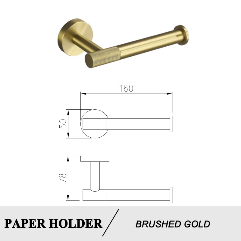 porte papier moderne acier inoxydable texture brossée noir blanc cuivre vis instructions minimaliste