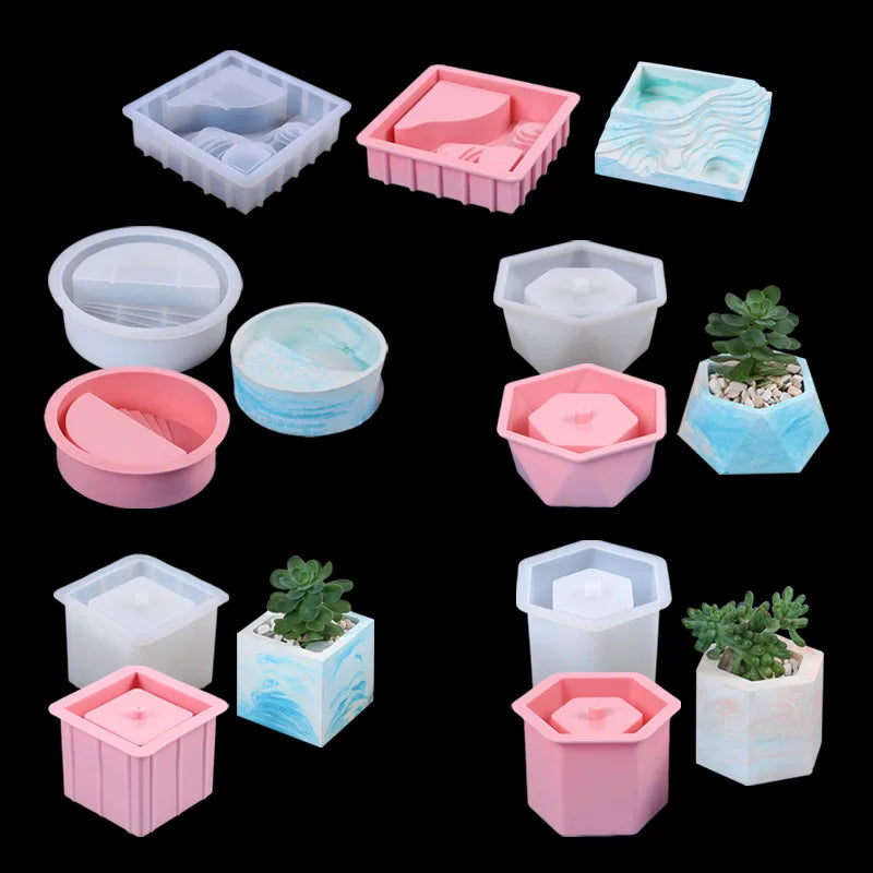 moules savon marbré géométrique moderne rose bleu blanc opaques variées formes