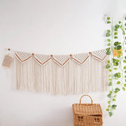 Grande tenture murale en macramé bohème chic, décoration mariage élégante pour chambre et salon