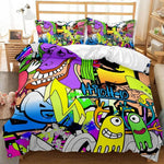 Taie d'oreiller assortie au design graffiti urbain