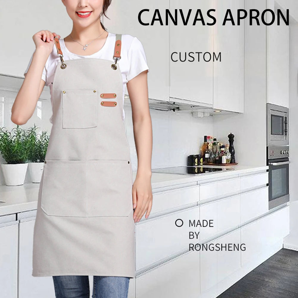 tablier toile résistant graisse poche avant cuir élégants ocassion cuisine barbecue restaurant durable lavable