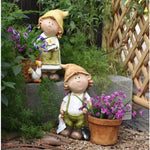 pots fleurs résine rustique panier tressé pots balcon plantes succulentes décoration jardin fleuri figurines