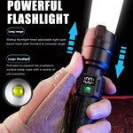 torche led rechargeable 2000lm anti choc affichage numerique lumiere intense campingurgence