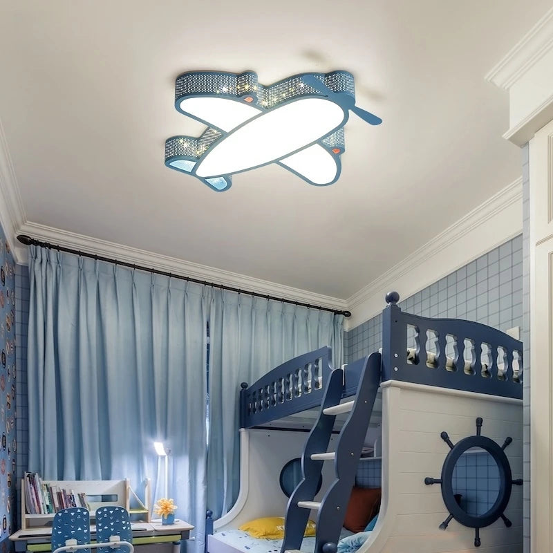 lampe moderne avion étoiles bleu blanc enfant chambre salon