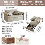 canapé lit moderne bois tissus composites beige clair oreillers multifonctionnel salon maison