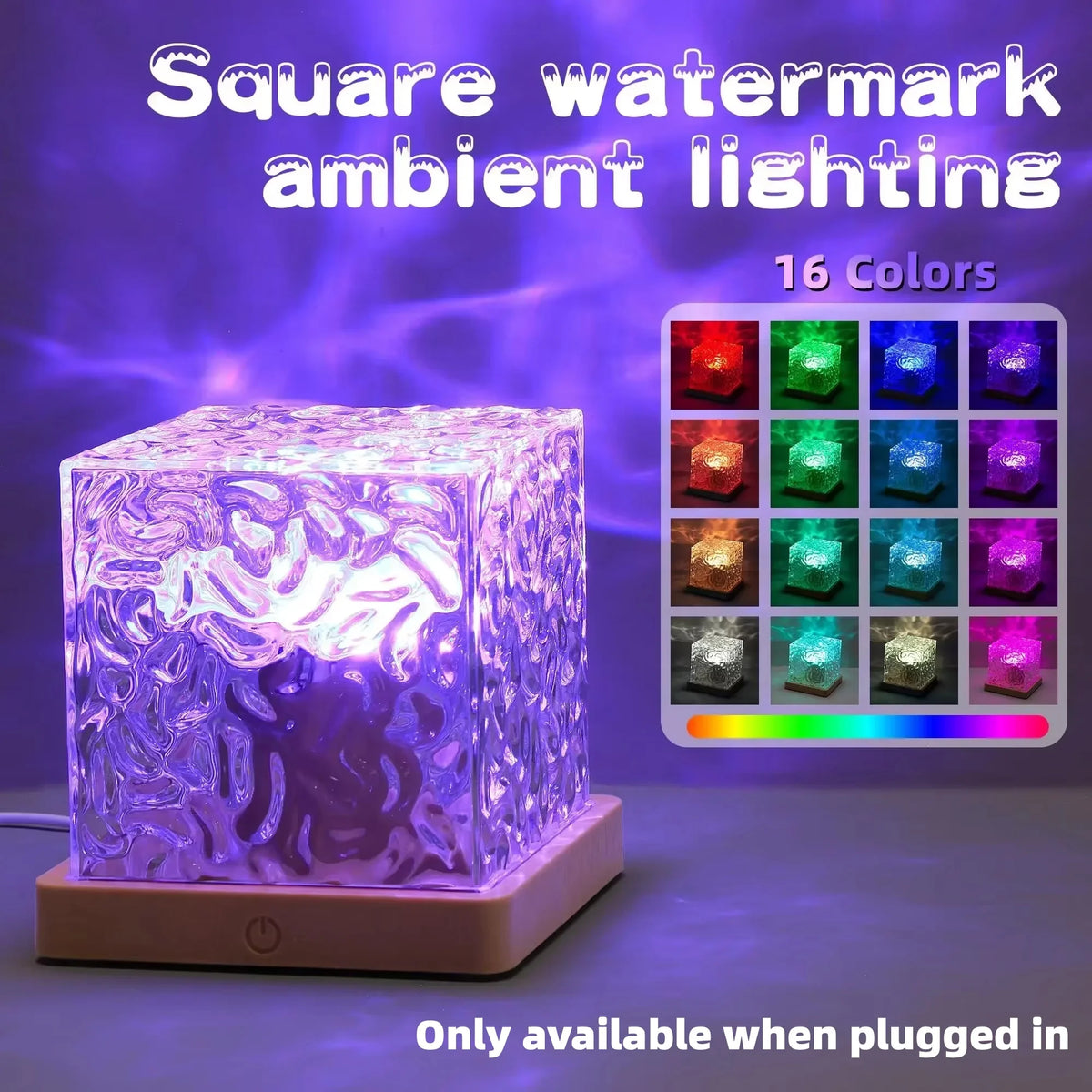 veilleuse lampe table transparente jaune relief vagues moderne télécommande echangement couleur led décoration chambre
