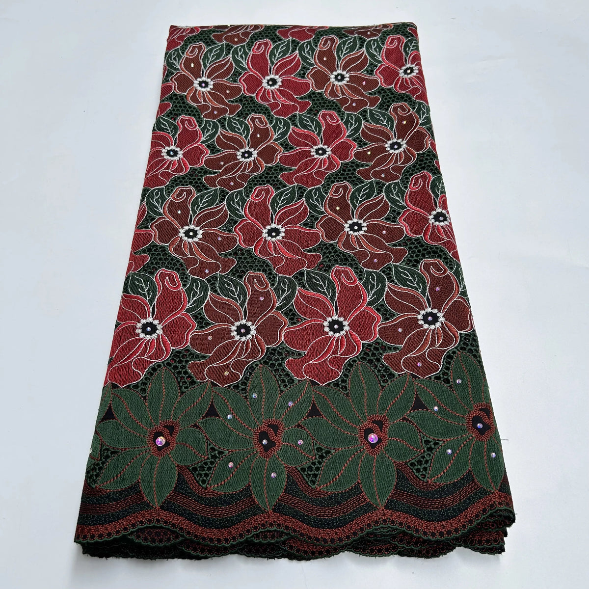 tissu coton dentelle voile party robe ethnique brodé strass fleurs gris rouge bleu blanc