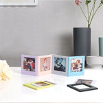 cadres photo aimants transparents modernes rose jaune bleu noir minimalistes