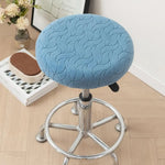 housse tabouret bar velours rayures modernes bleu orange vert gris blanc