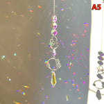 décoration murale cristal transparent multicolore lune soleil étoiles coeurs artisanal