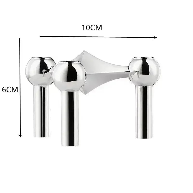 supports bougie moderne argenté doré bougies noires contemporain sphères géométriques decoration maison