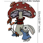 patchs brodés dessin animé lapin champignons couronne feuilles écologiques fait main
