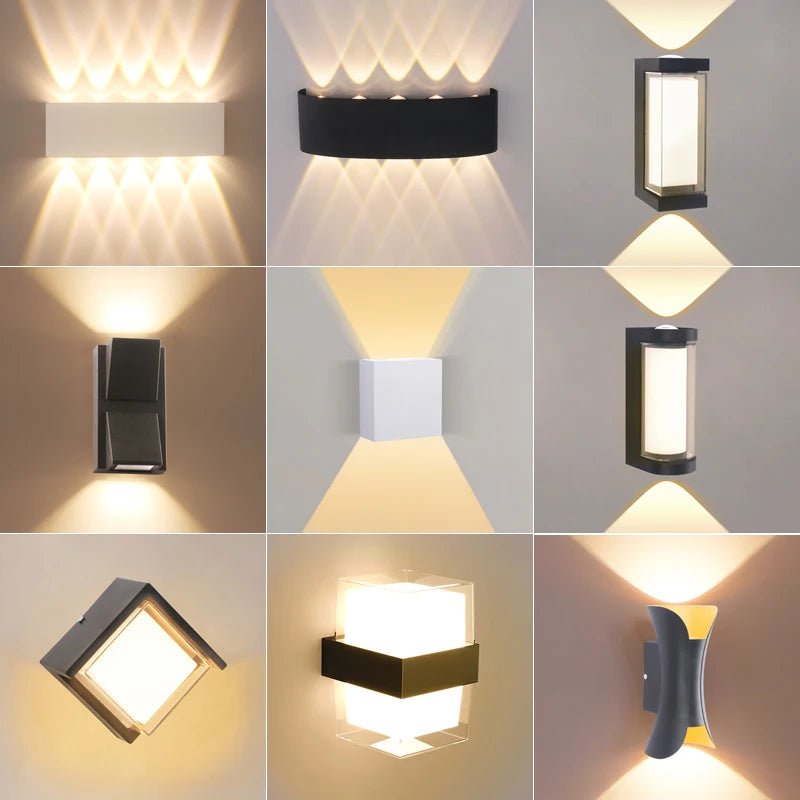 éclairage led moderne applique murale extérieure ip55 adhésif noir blanc contemporain minimaliste
