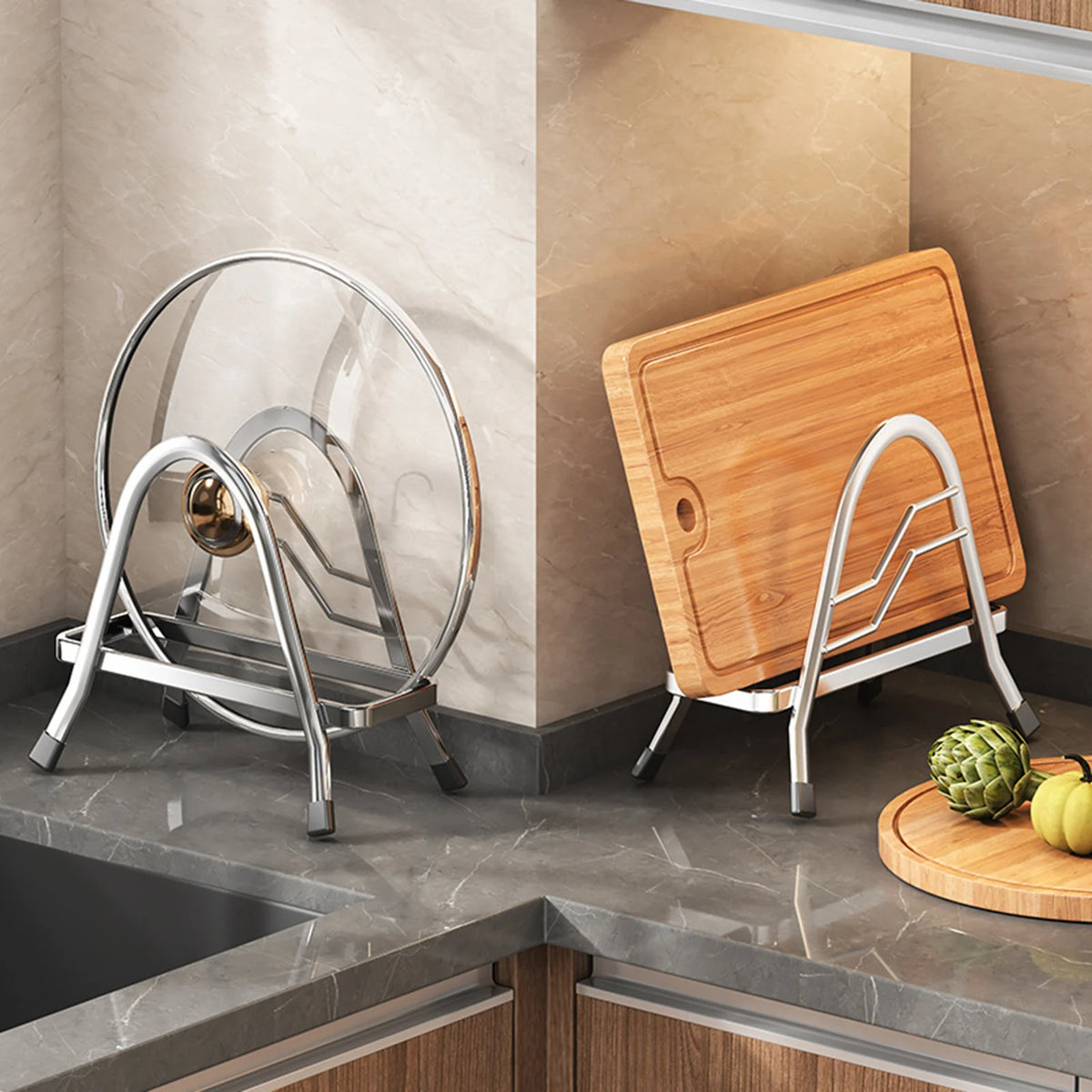 support planche découper acier inoxydable réutilisable moderne pieds caoutchouc transparent couvercle multifonctionnel cuisine