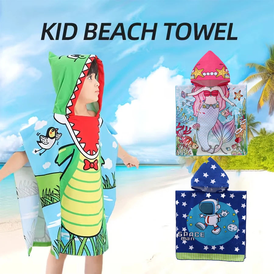 serviette plage enfant dessin animé halloween crocodile sirène astronaute rapide absorption lavable machine vert