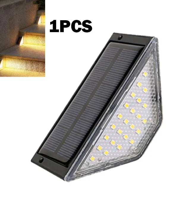 lampe solaire escalier 22 led lumière extérieure étanche ip67 antivol noir moderne adhésif