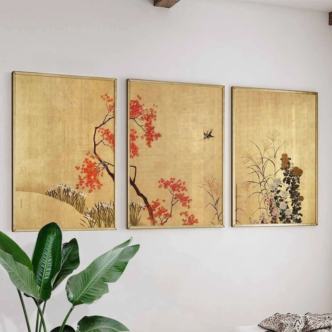affiches art floral japonais paysage toile sans cadre maison salon chambre