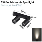 projecteur led noir moderne aimanté rail 12v 2w 2000lm industrial
