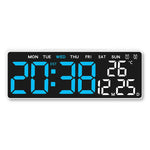 Horloge numérique LED affichage temps jour date température noir blanc vert bleu.orange moderne