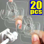crochet mural adhésif transparent blanc moderne rangement multi usages pack 2pcs