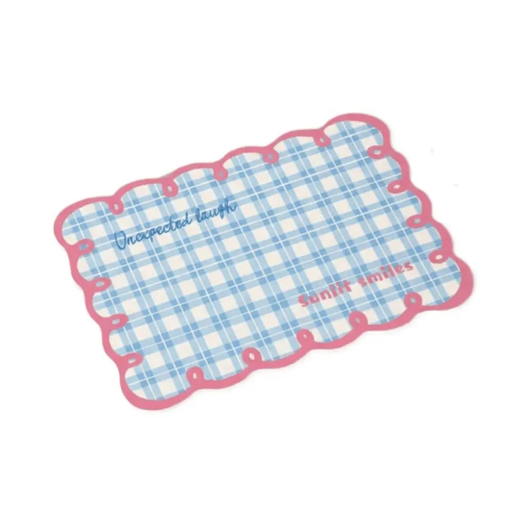 tapis table carreaux vichy vert clair bleu clair rose moderne adhésif decoratif blanc absorbant'eau