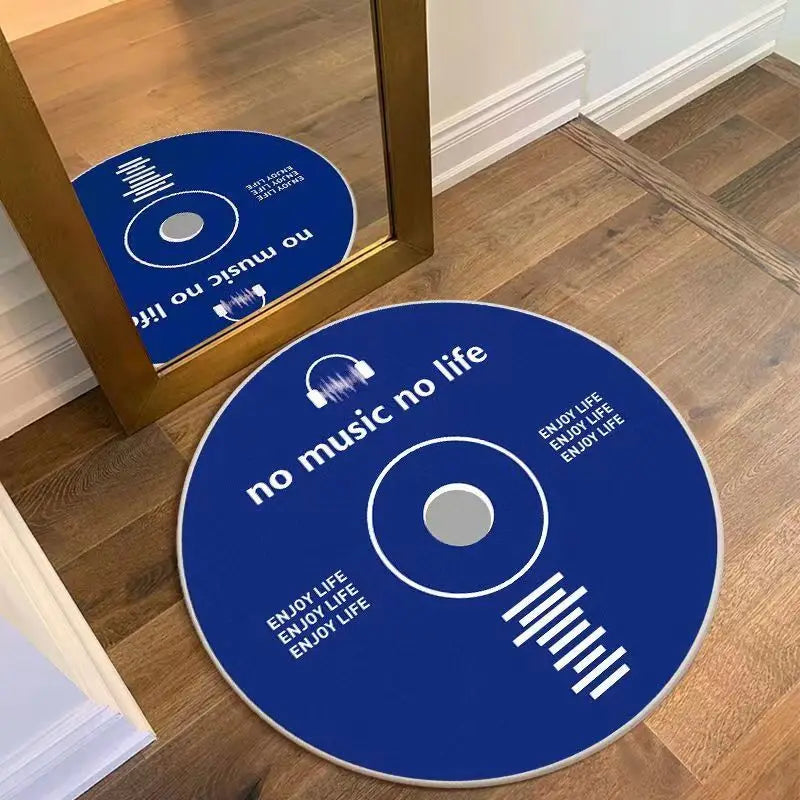 tapis noir blanc bleu vinyle géométrique antidérapant résistant intérieur moderne