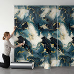 papier peint autoadhésif marbre veines dorées moderne résistant humidité anti statique respectueux environnement 40x300cm