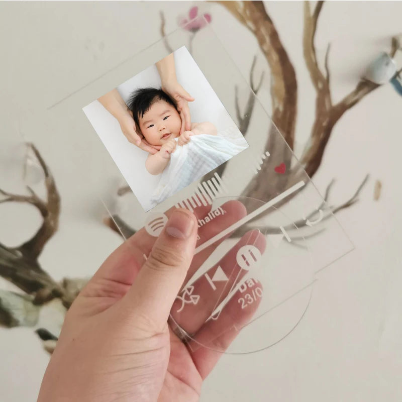 support photo transparent moderne image bébé poses anniversaire cadeau romantique minimaliste decoration cadeau personnalise